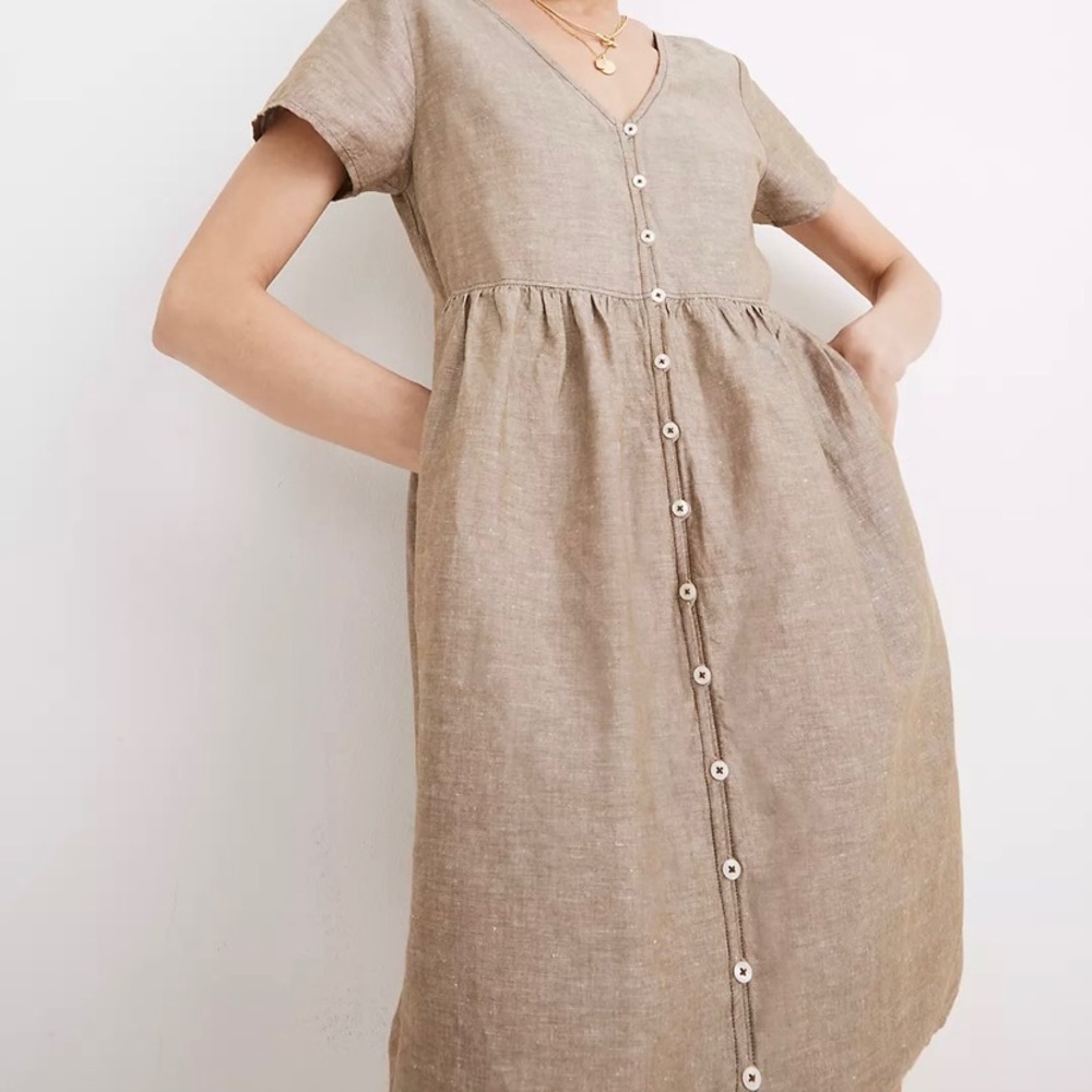 Madewell Size Small Linen Button Front Dress